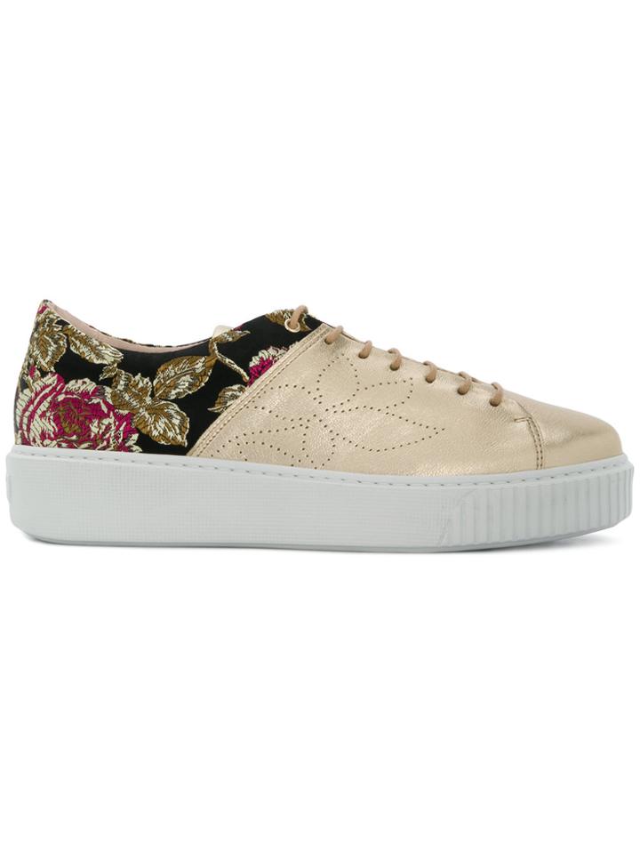 Tosca Blu Panelled Flatform Sneakers - Metallic