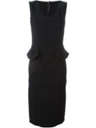 Ermanno Scervino Side Ruffle Dress, Women's, Size: 44, Black, Acetate/viscose/spandex/elastane