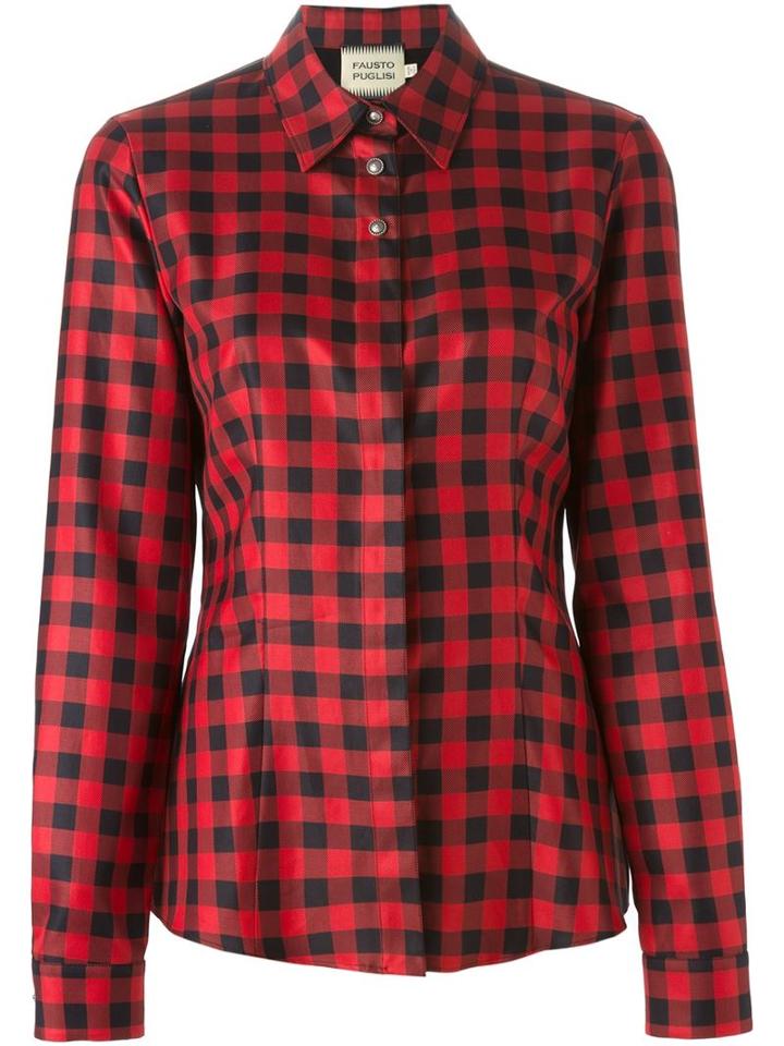 Fausto Puglisi Checked Shirt, Women's, Size: 40, Black, Cotton/silk