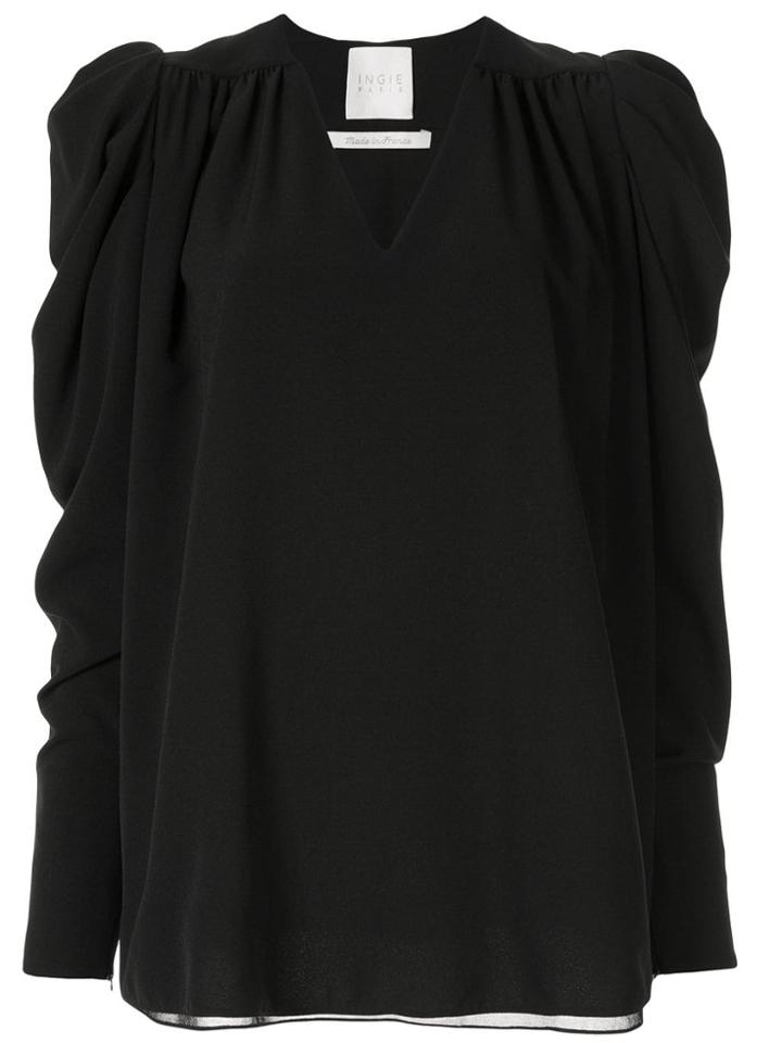 Ingie Paris V-neck Long-sleeved Top - Black