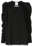 Ingie Paris V-neck Long-sleeved Top - Black