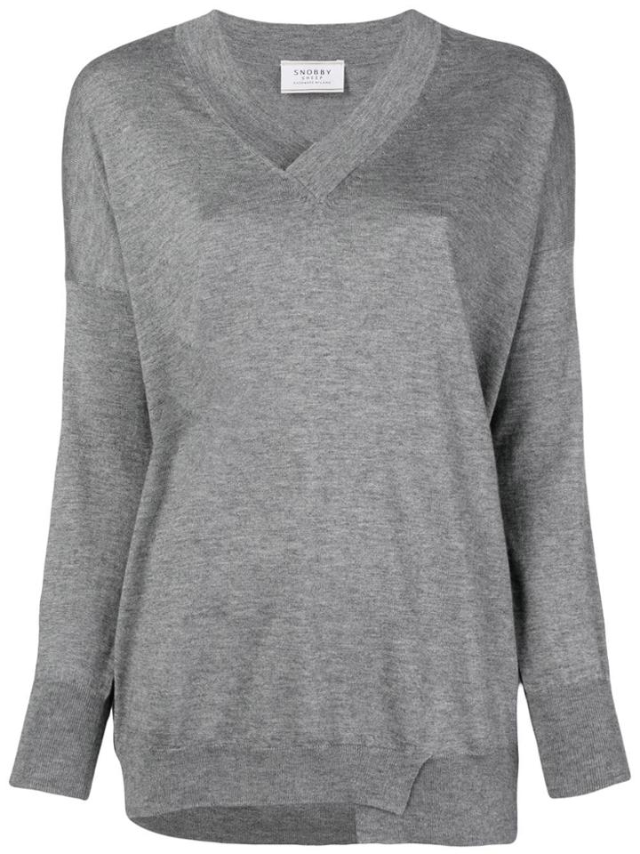 Snobby Sheep V-neck Jumper - Grey