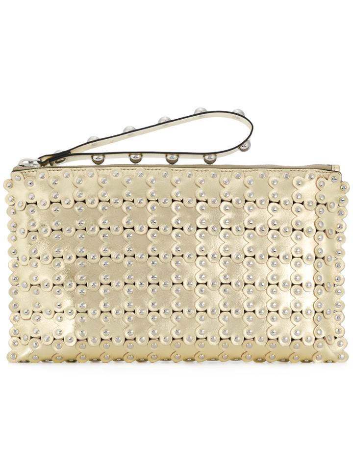 Red Valentino Flower Puzzle Clutch - Metallic