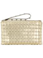 Red Valentino Flower Puzzle Clutch - Metallic