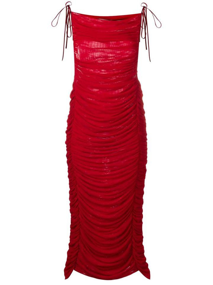 Giuseppe Di Morabito Ruched Evening Dress - Red
