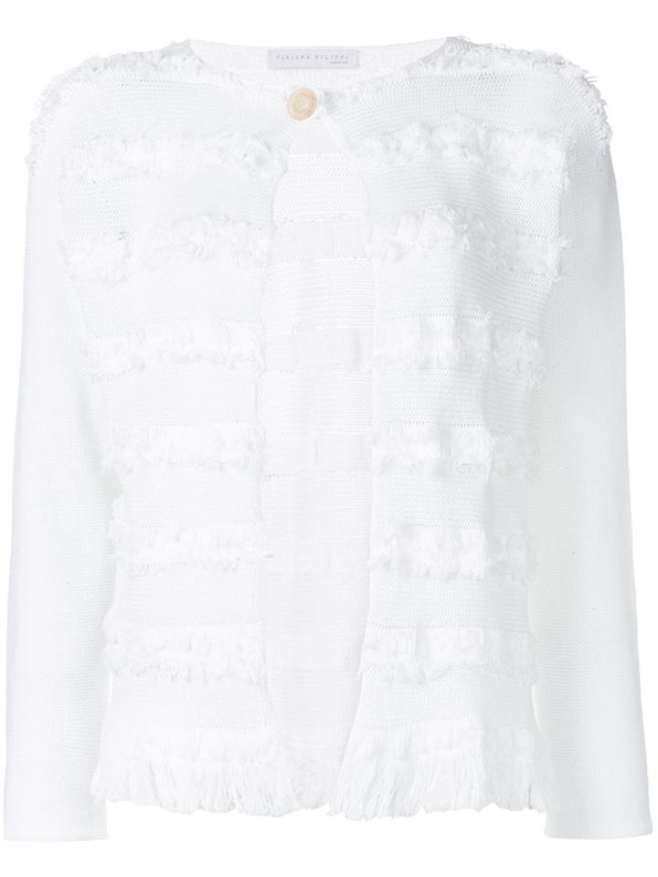 Fabiana Filippi Embroidered Fitted Cardigan - White