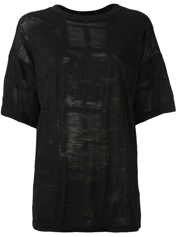 Mm6 Maison Margiela Loose Fit T-shirt, Women's, Size: Xs, Black, Cotton/wool