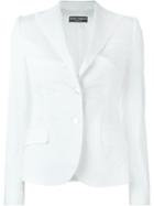 Dolce & Gabbana Single Breasted Blazer, Women's, Size: 46, White, Cotton/spandex/elastane/silk
