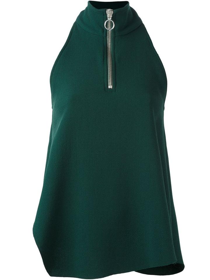 Marques'almeida Zip Collar Top, Women's, Size: Small, Green, Virgin Wool