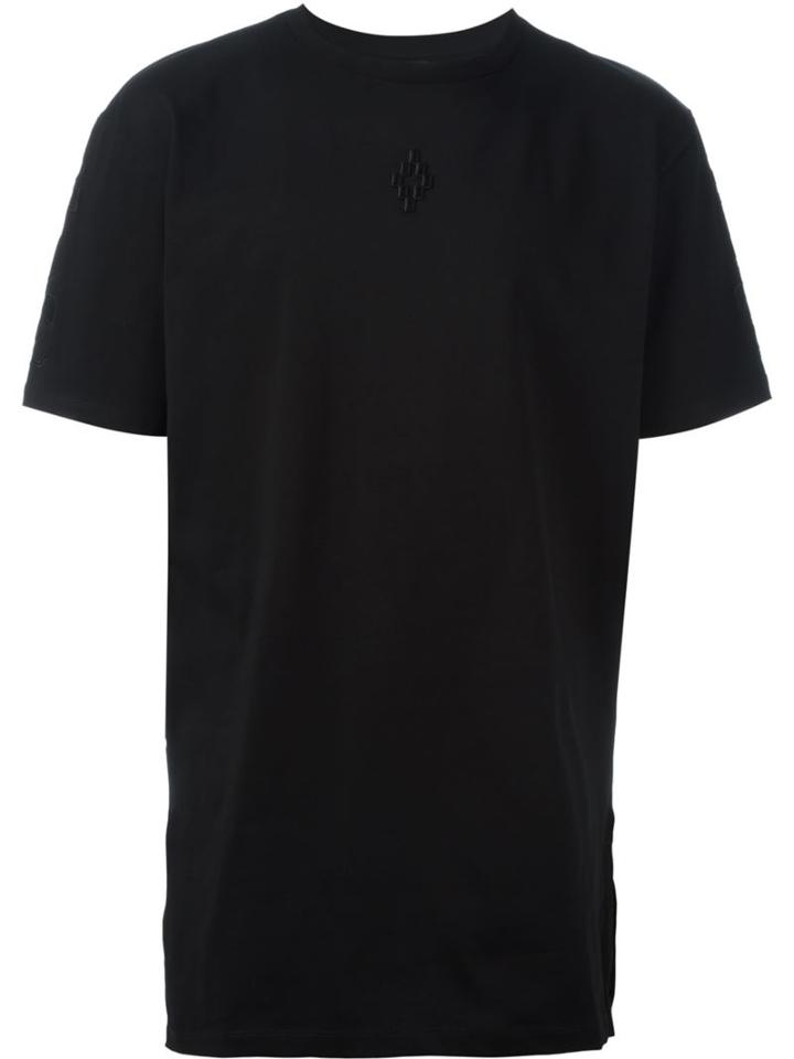 Marcelo Burlon County Of Milan Embroidered Logo T-shirt, Men's, Size: Xl, Black, Cotton/polyester/viscose