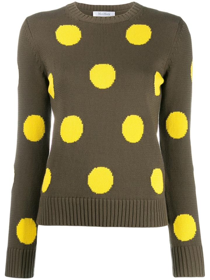 Max Mara Large Polka-dot Knit Sweater - Green