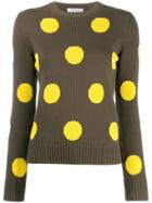 Max Mara Large Polka-dot Knit Sweater - Green
