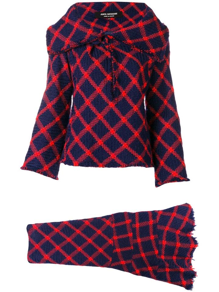 Junya Watanabe Comme Des Garçons Vintage Checked Frayed Skit Ensemble