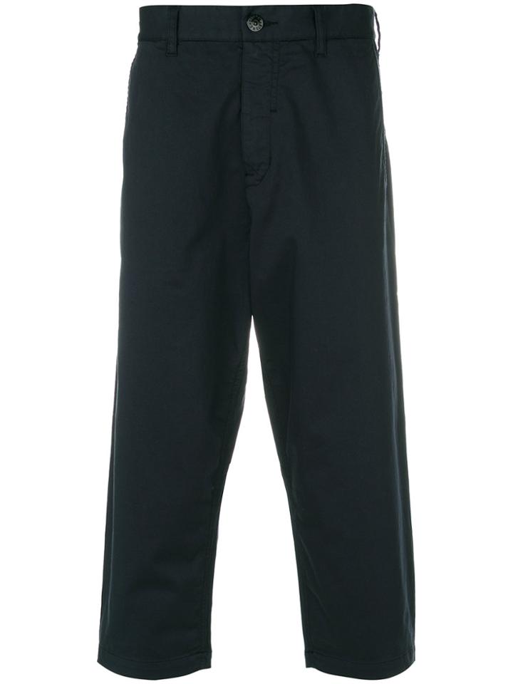 Stone Island Shadow Project Cropped Tapered Trousers - Blue