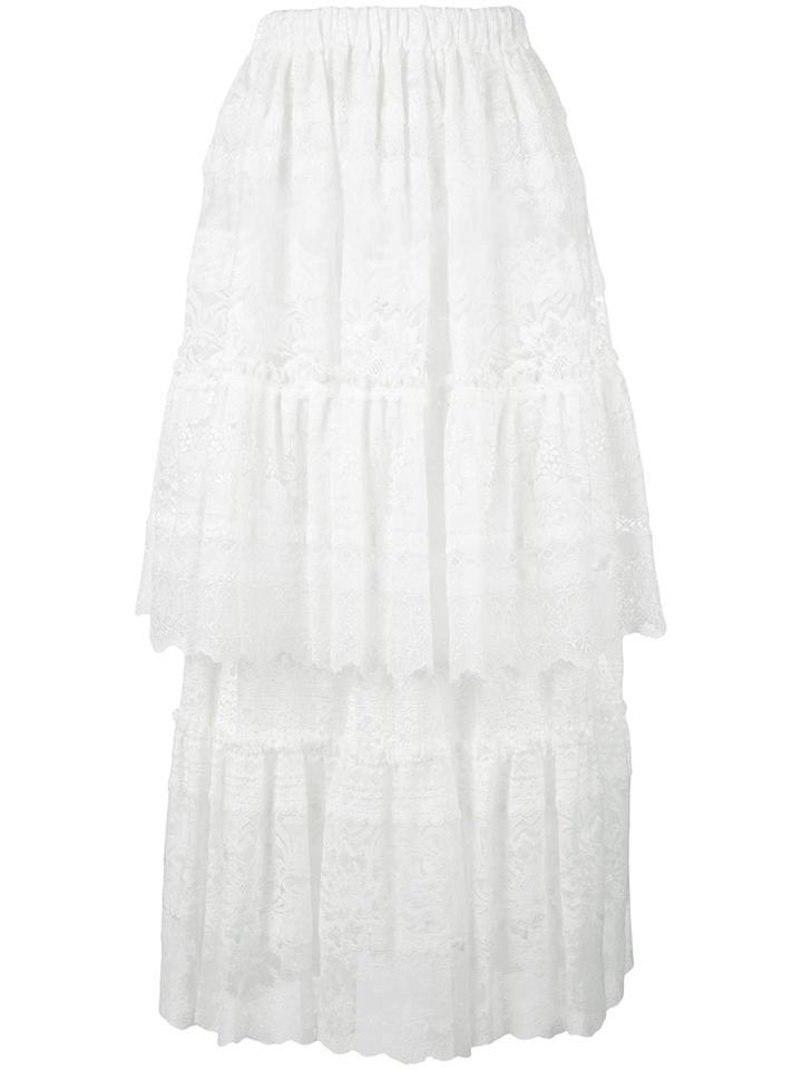 Junya Watanabe Comme Des Garçons Lace Detail Skirt, Women's, Size: Xs, White, Nylon/polyester/cotton/nylon