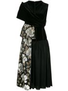 Antonio Marras Flared Dress With Floral Panel - Black