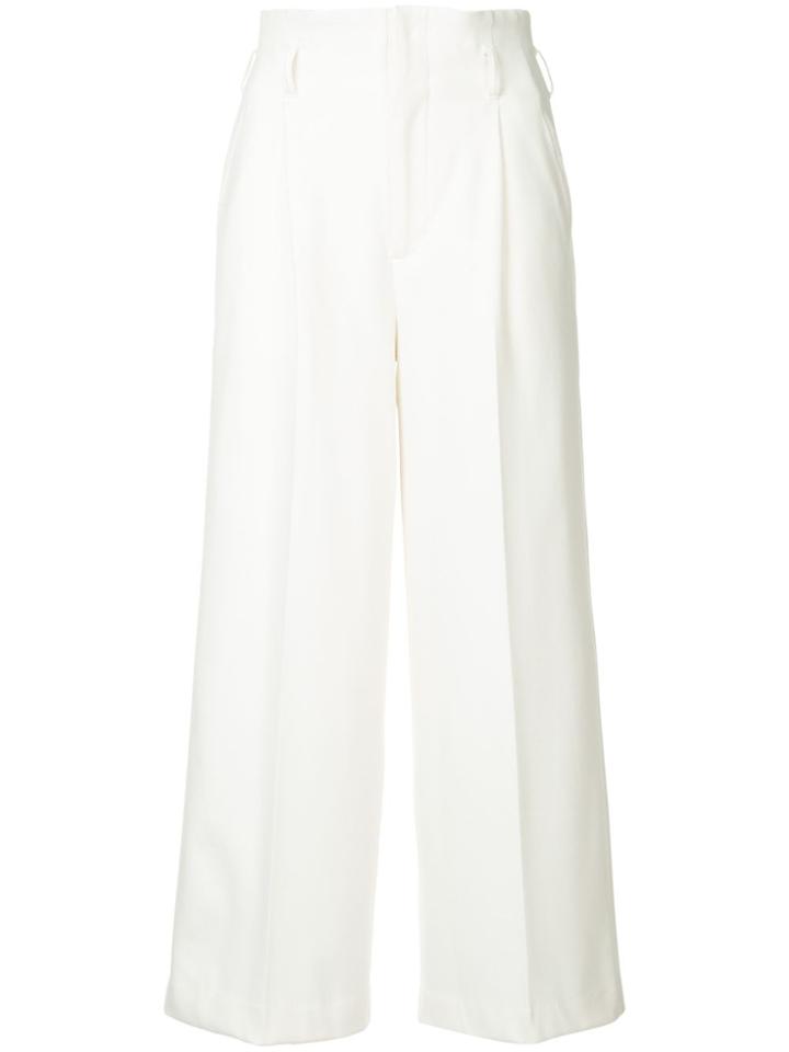 Loveless Belted Wide Leg Trousers - White