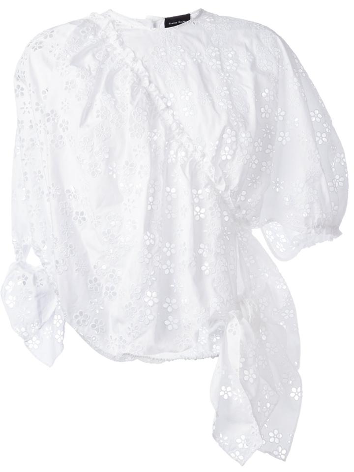 Simone Rocha Ruffled Eyelet Blouse - White