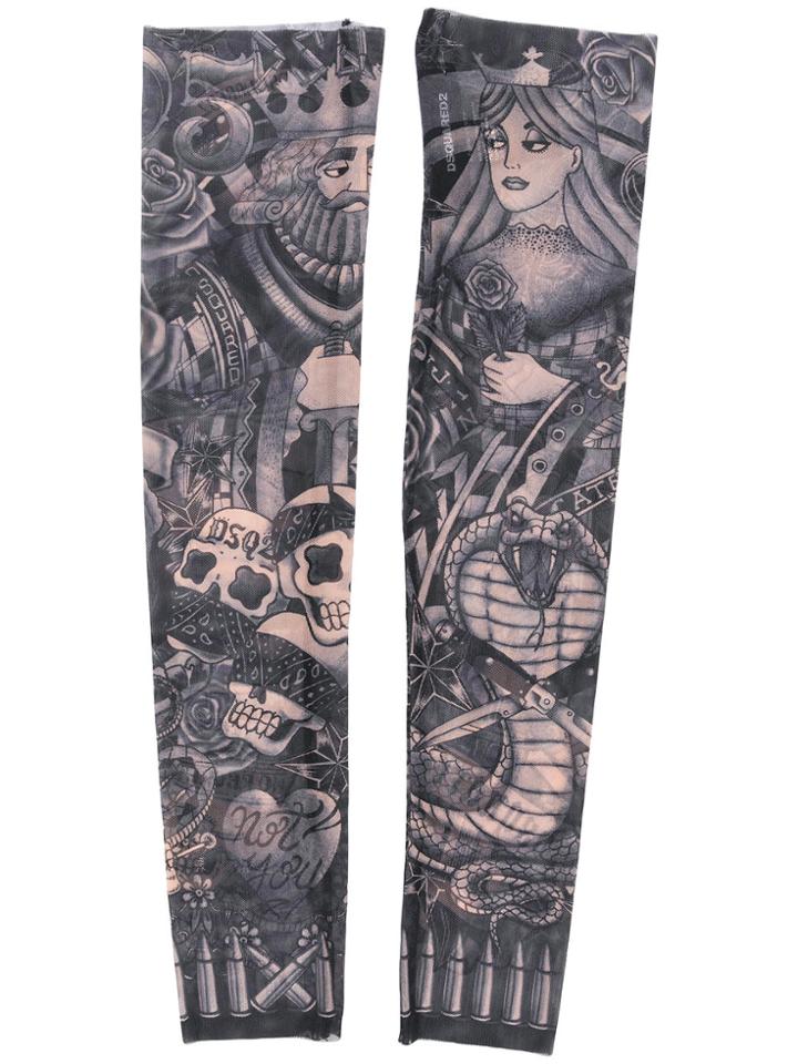 Dsquared2 Multi-print Arm Sleeves - Black