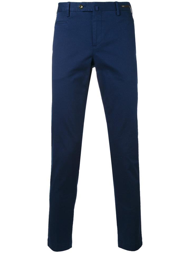 Pt01 - Skinny Fit Trousers - Men - Cotton/spandex/elastane - 58, Blue, Cotton/spandex/elastane