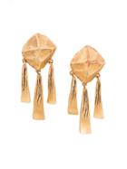 Hermès Vintage Three Strand Statement Earrings - Metallic