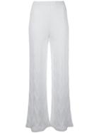 M Missoni Crochet Flared Trousers, Women's, Size: 40, White, Cotton/viscose/polyester