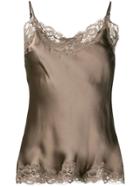 Gold Hawk Lace Trimmed Top - Grey