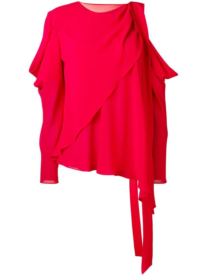 La Mania Cut-out Shoulder Blouse - Red