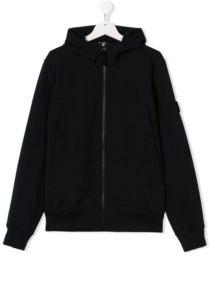 Stone Island Junior Teen Full-zipped Hoodie - Blue