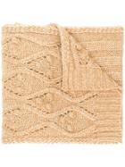 Twin-set Cable Knit Scarf - Nude & Neutrals