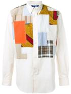 Junya Watanabe Comme Des Garçons Man Patchwork Shirt, Men's, Size: L, Nude/neutrals, Cotton/linen/flax