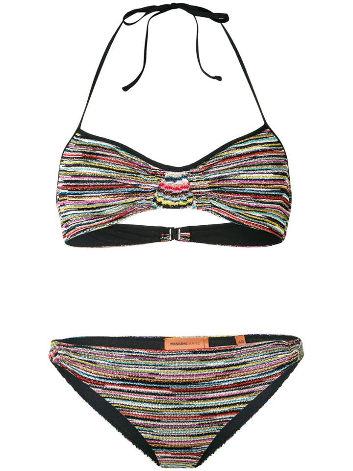 Missoni Striped Halterneck Bikini Top - Multicolour