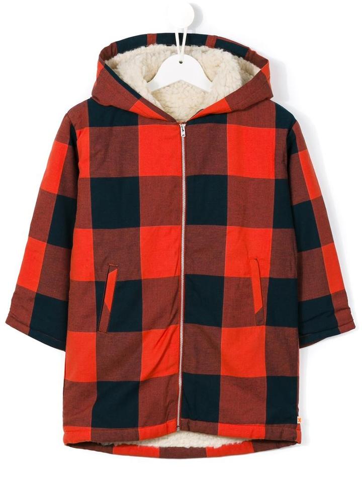 Tiny Cottons Large Checked Pattern Parka, Boy's, Size: 8 Yrs, Blue