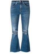 Rag & Bone /jean Flared Cropped Jeans, Women's, Size: 27, Blue, Cotton/polyurethane