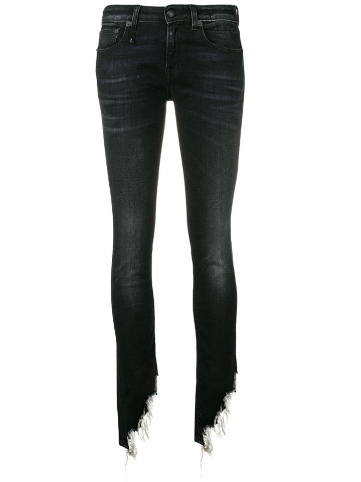 R13 Distressed Hem Jeans - Black