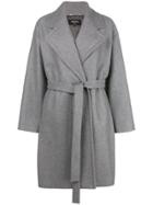 Rochas Belted Fitted Coat - Grey