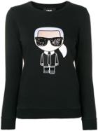 Karl Lagerfeld Embroidered Logo Jumper - Black