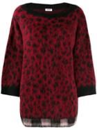 Liu Jo Leopard Print Jumper - Red