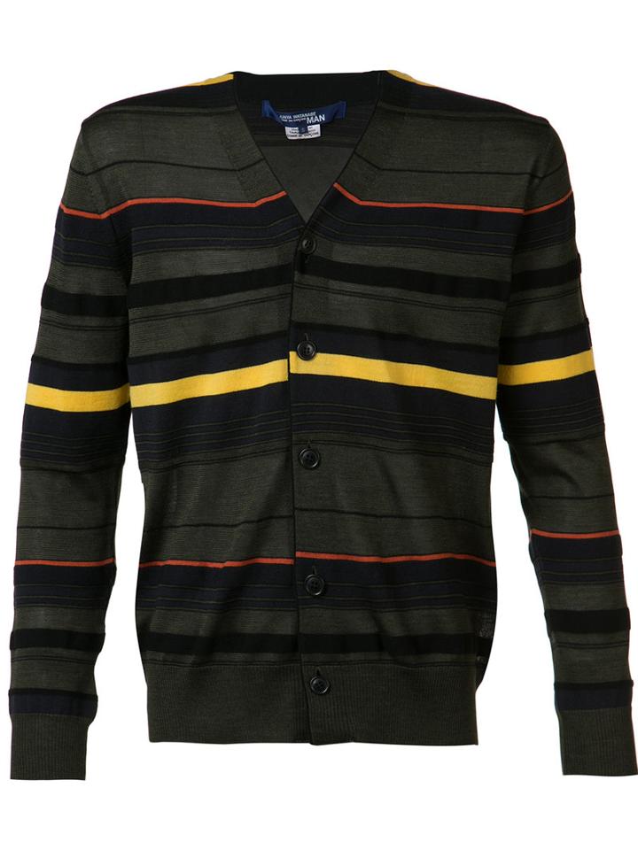 Junya Watanabe Comme Des Garçons Striped Cardigan, Men's, Size: Small, Green, Wool/silk