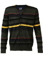 Junya Watanabe Comme Des Garçons Striped Cardigan, Men's, Size: Small, Green, Wool/silk