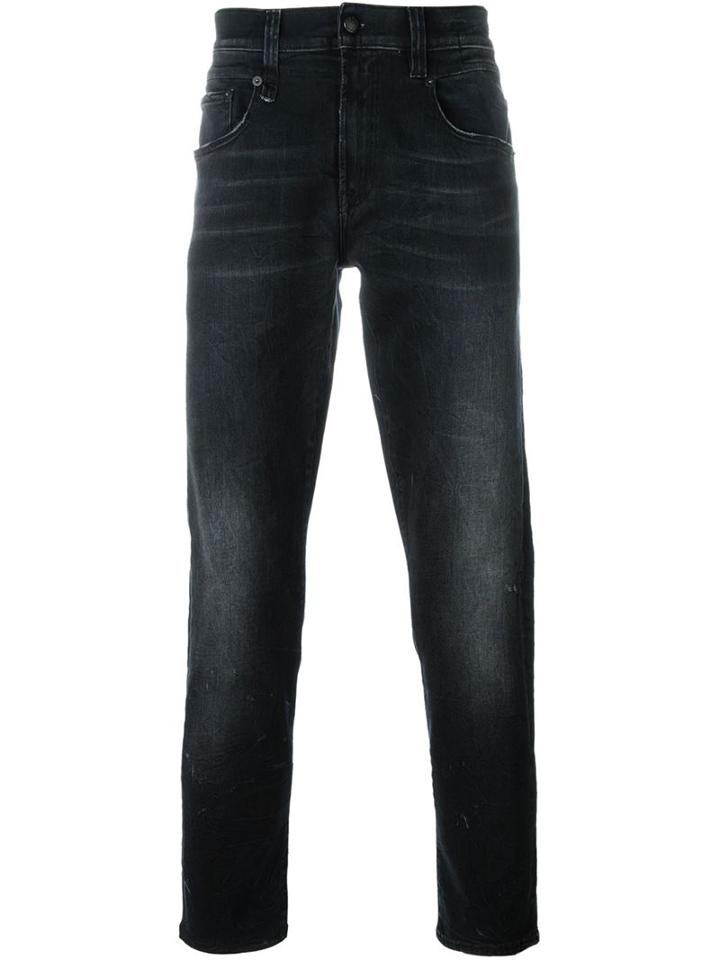 R13 Distressed Jeans, Men's, Size: 33, Black, Cotton/polyamide/spandex/elastane