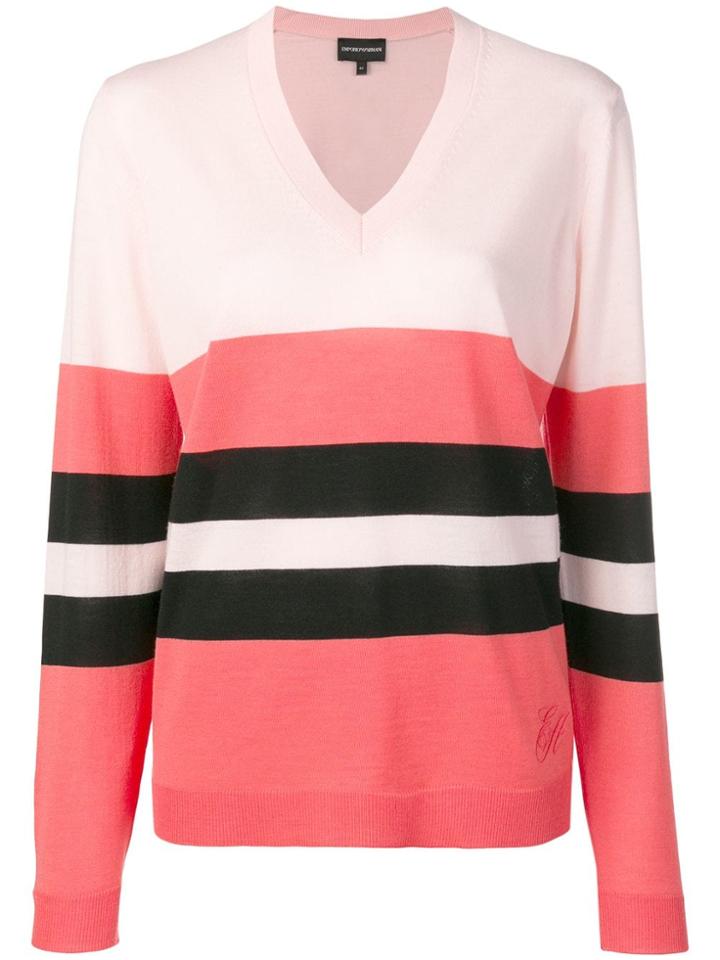 Emporio Armani Striped Detail Sweater - Pink