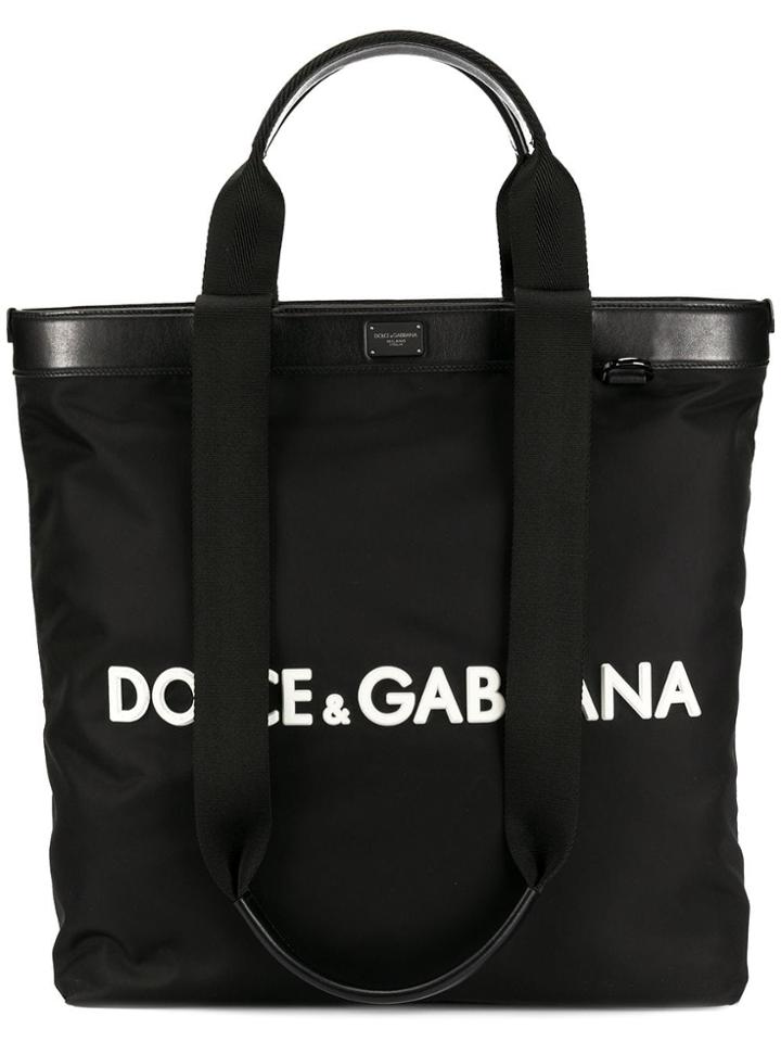 Dolce & Gabbana Logo Shopping Tote - Black