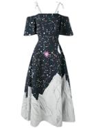 Reemami - Mountain Print Flared Dress - Women - Cotton - S, Women's, Black, Cotton