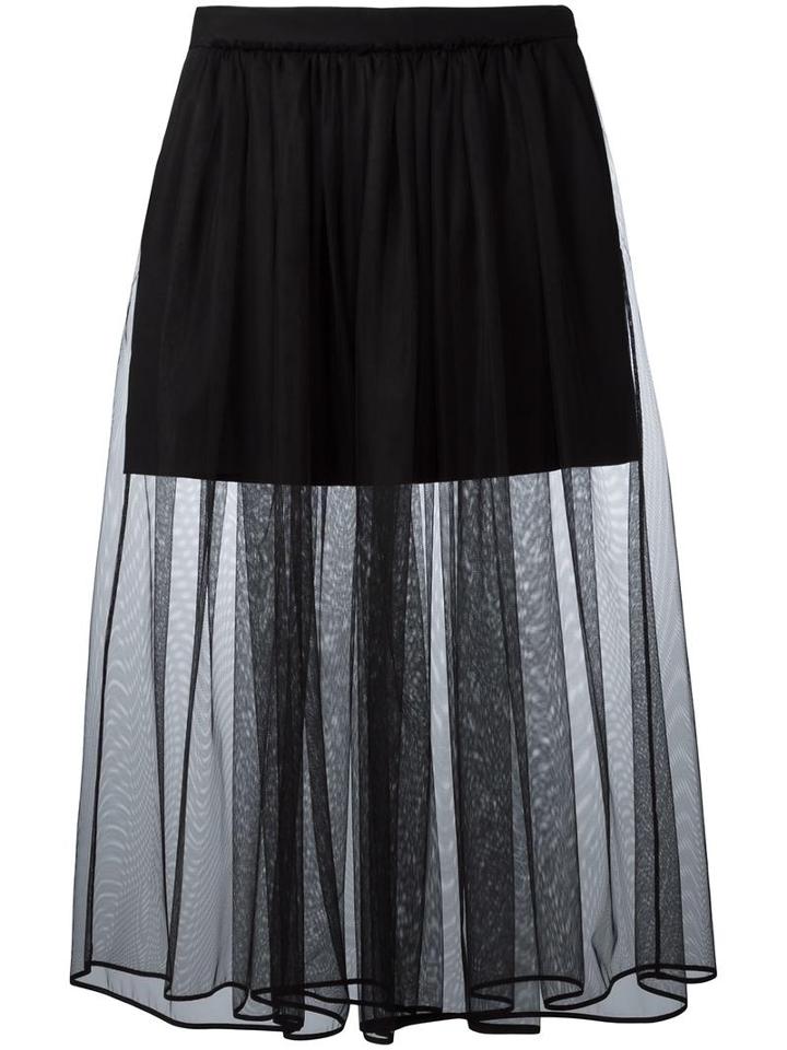 Givenchy Pleated Tulle Skirt, Women's, Size: 36, Black, Cotton/spandex/elastane/polyester/silk