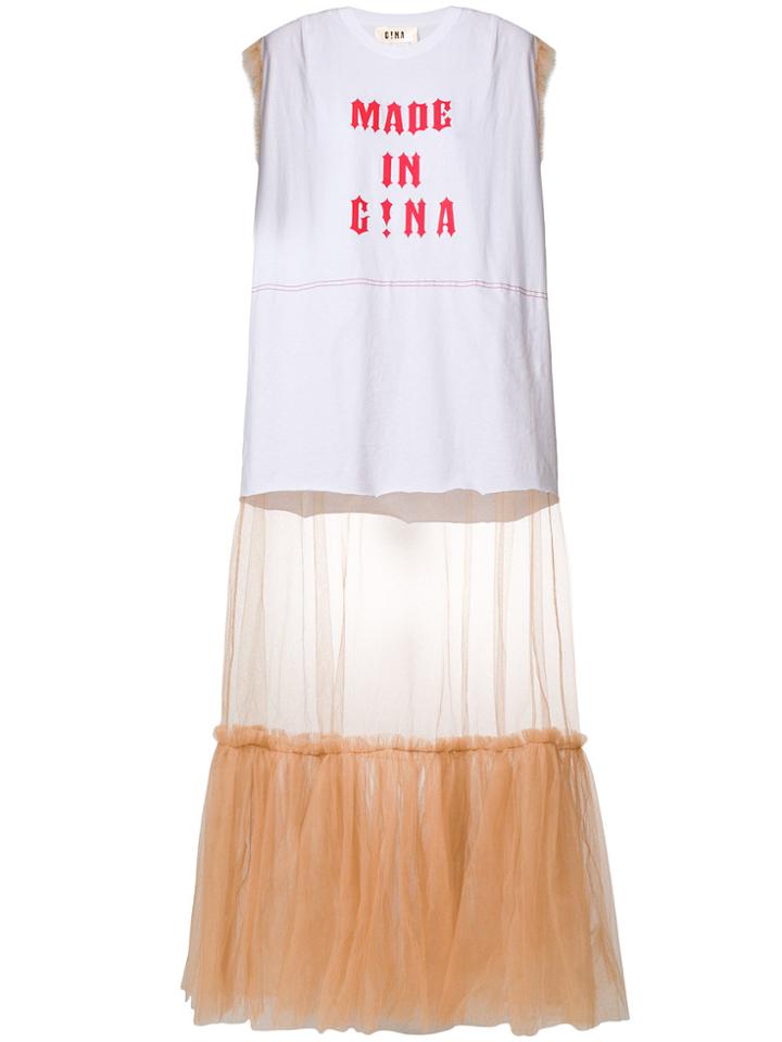 Gina Tulle Layer Dress - White