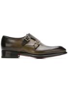 Santoni Buckled Monk Shoes - Green