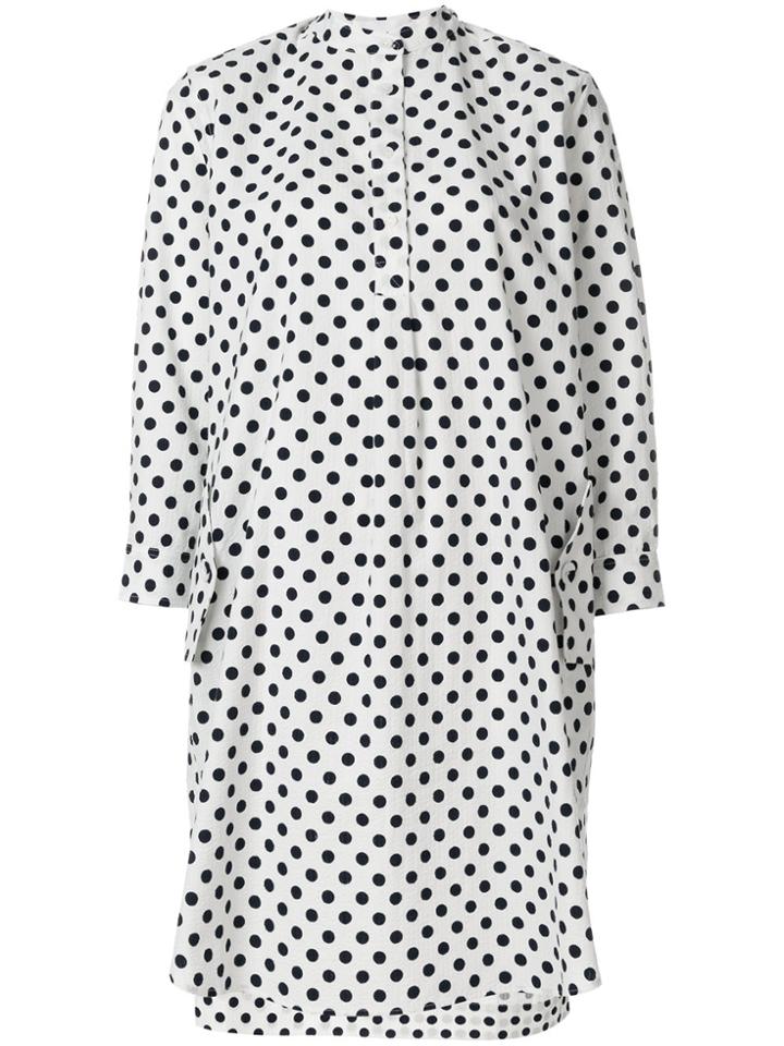Peter Jensen Polka Dot Shirt Dress - White