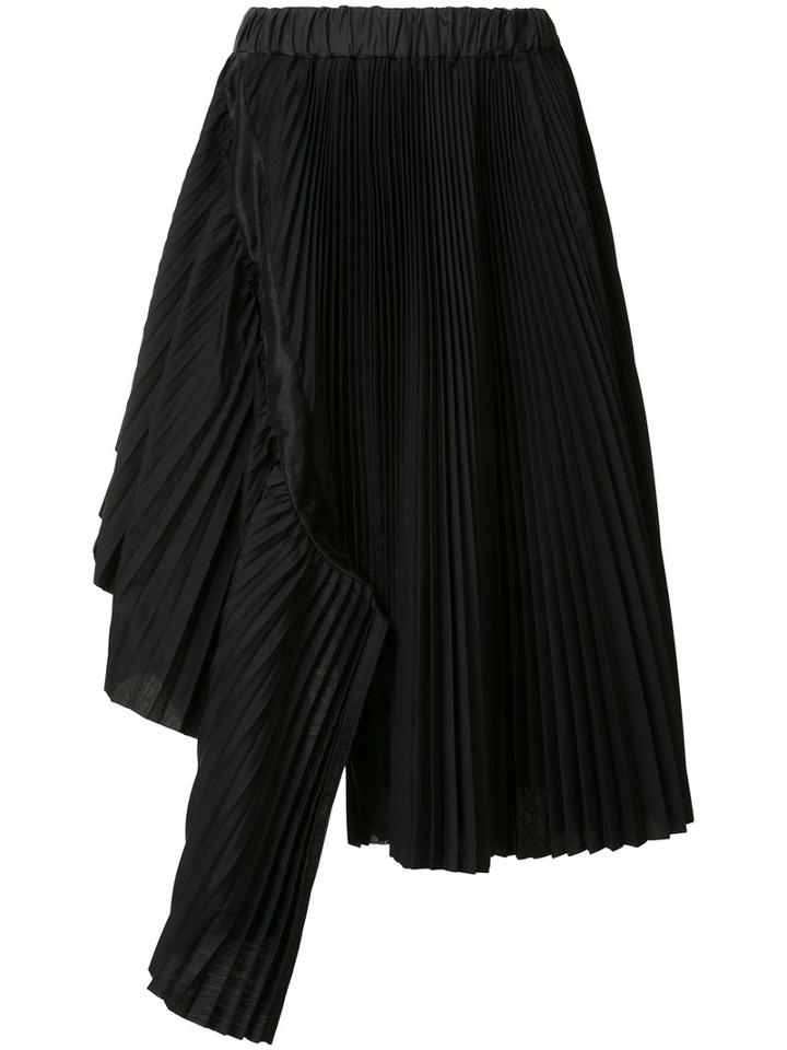 Sacai Asymmetric Draped Skirt, Women's, Size: 1, Black, Cupro/polyester/cotton