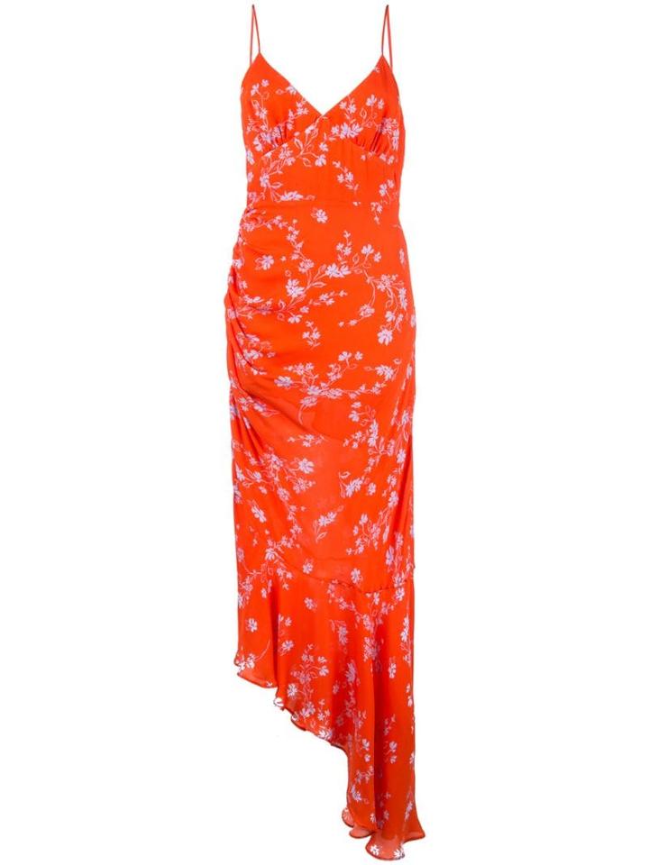 Nicholas Floral Draped Dress - Orange